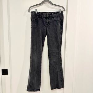 Calvin Klein black low rise lean boot denim jeans size 4